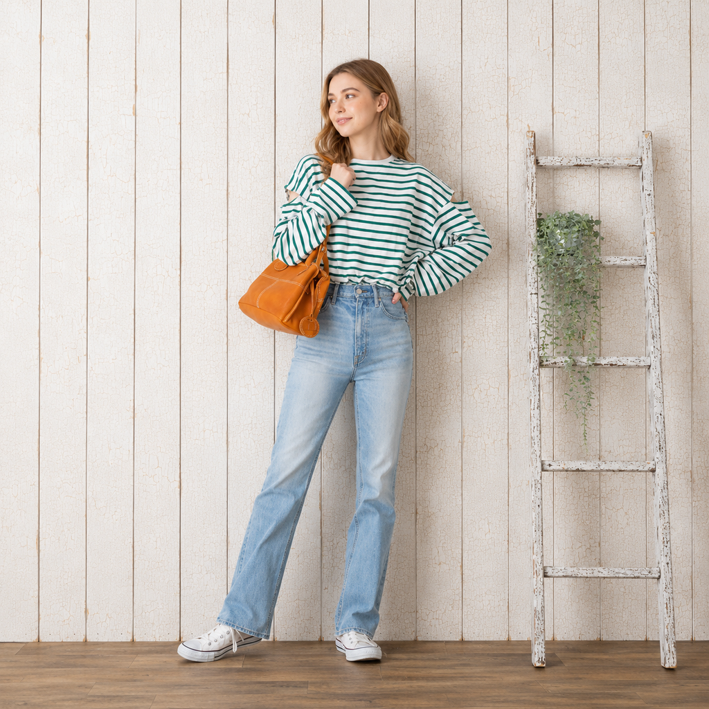 Terra Stitch Leather Handbag