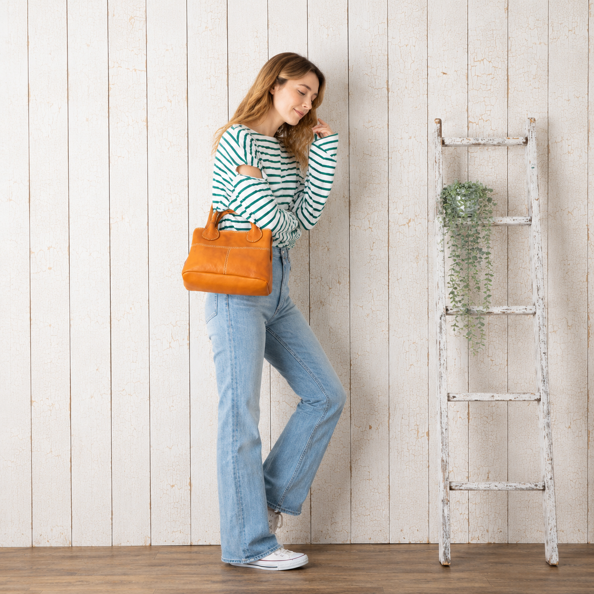 Terra Stitch Leather Handbag