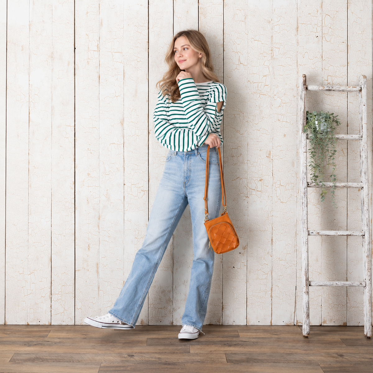 Solena Woven Leather Mini Crossbody