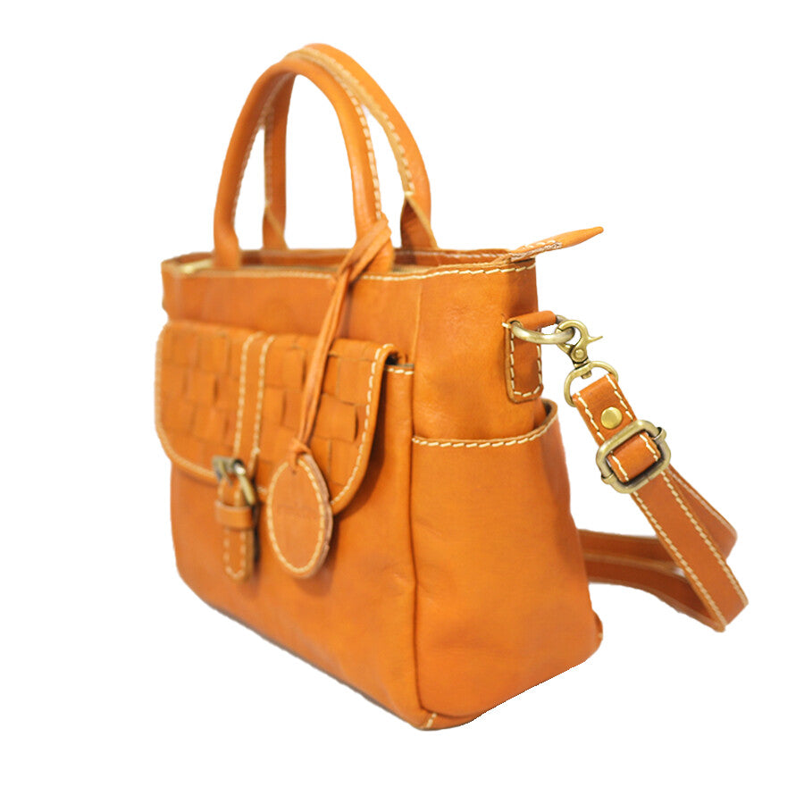 Terra Woven Buckle Leather Bag