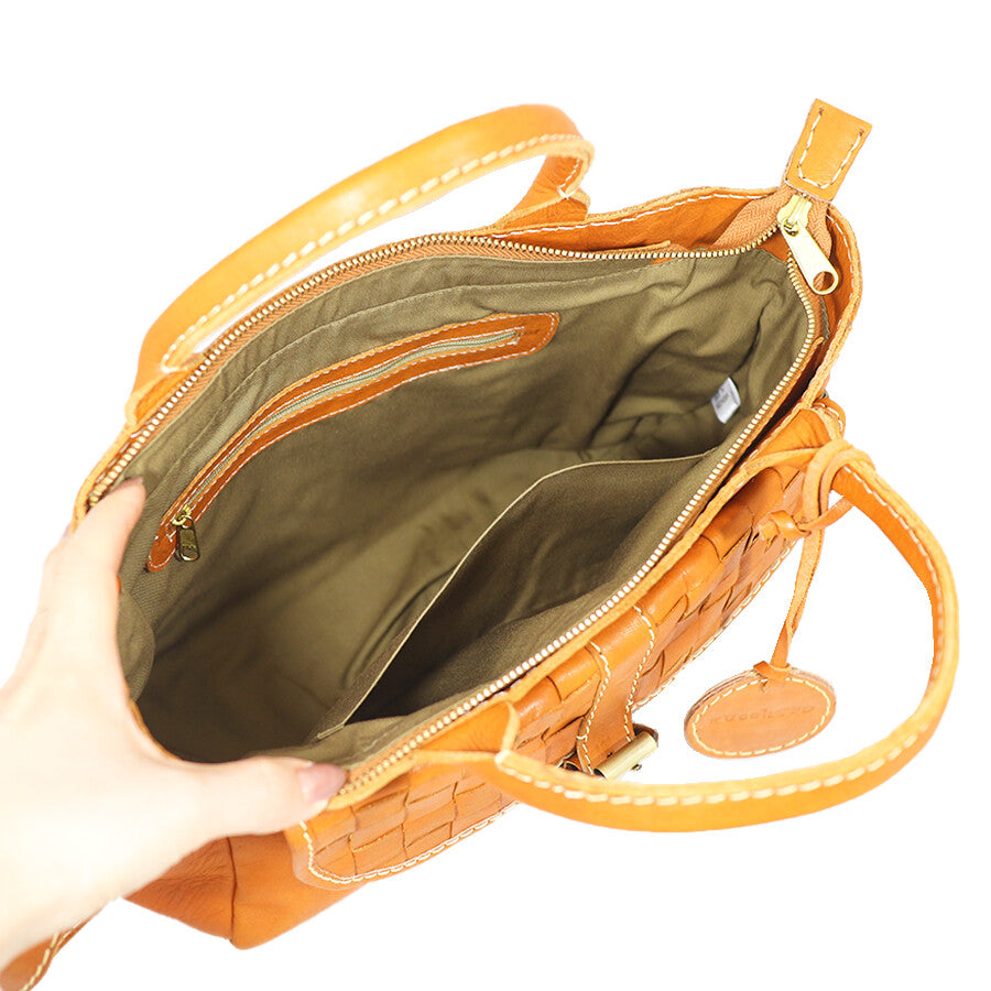 Terra Woven Buckle Leather Bag