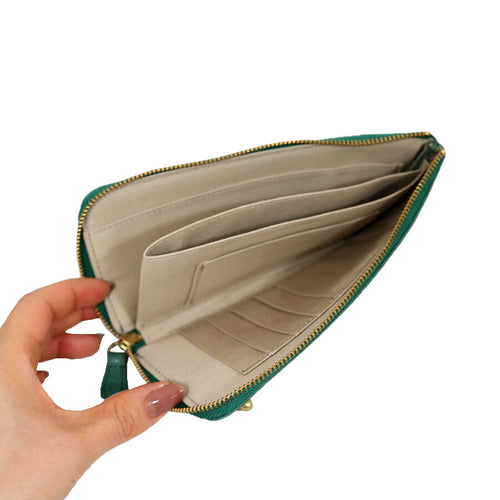 Flora L-Zip Leather Wallet