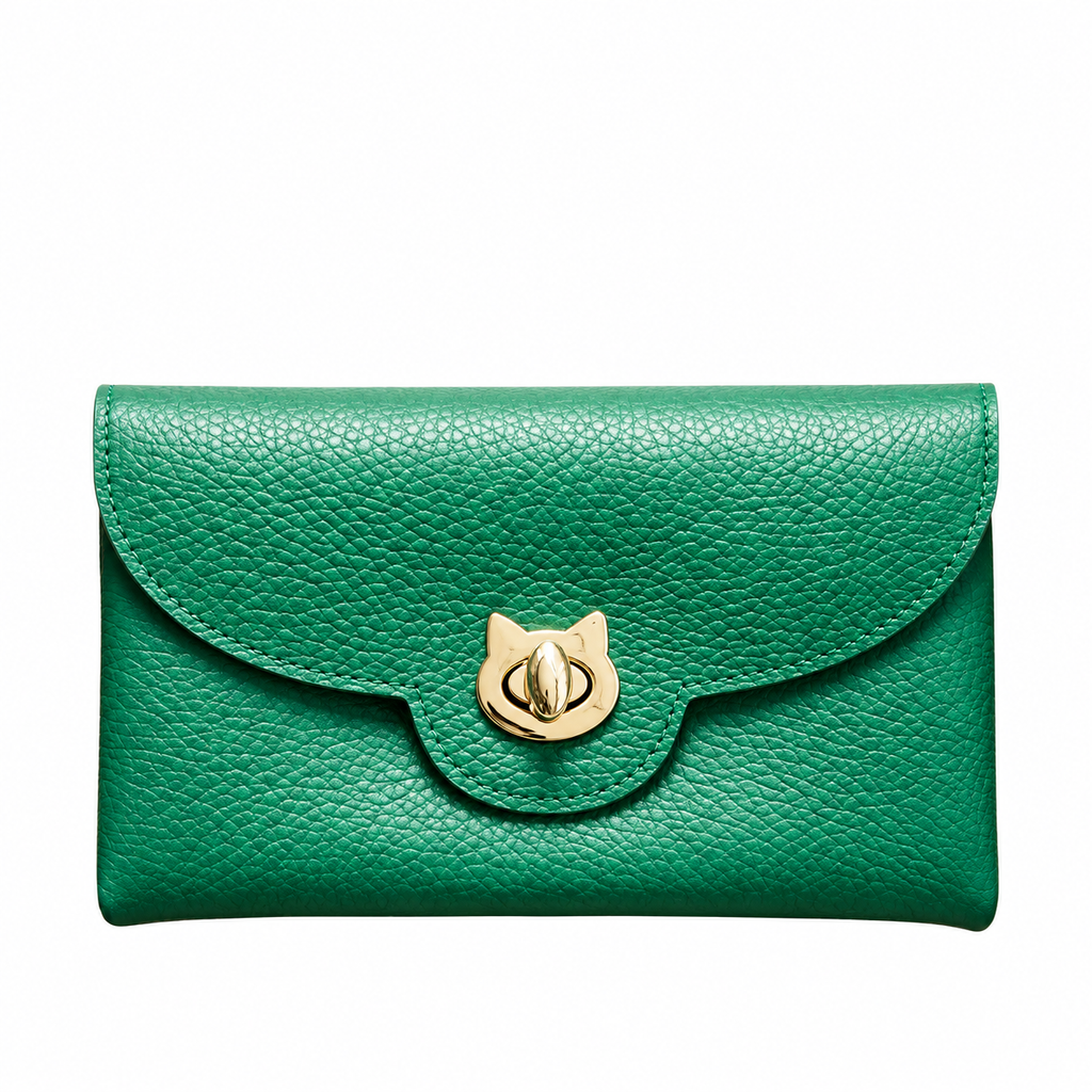 Lunelle Cat-Turn Leather Wallet