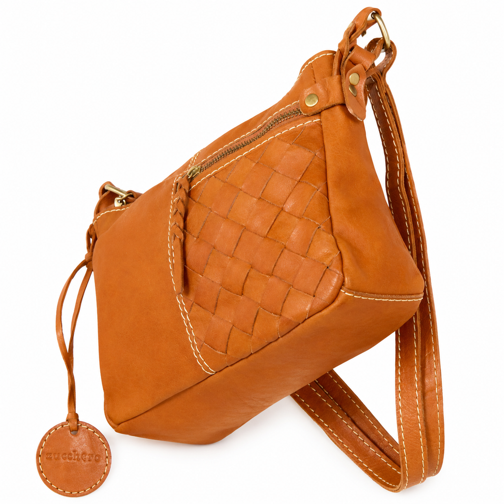 Terra Woven Leather Crossbody Bag