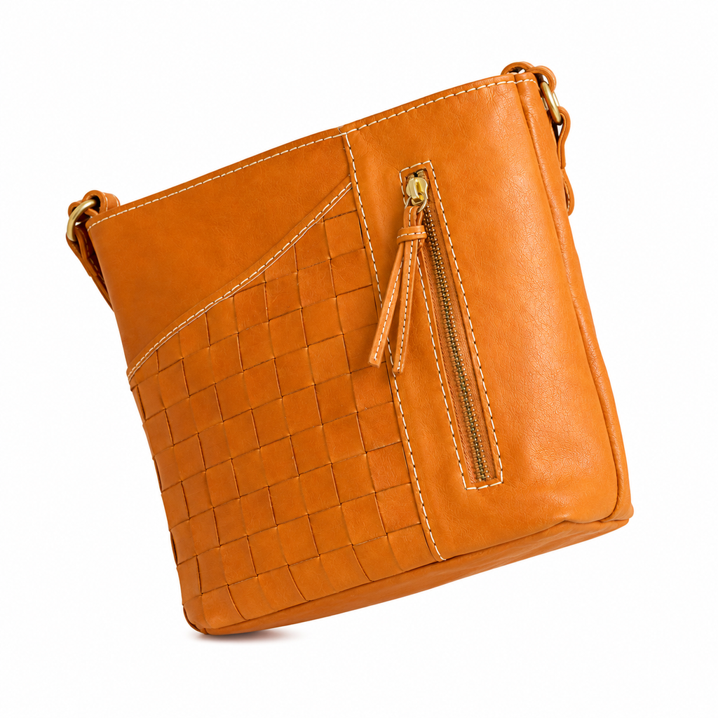 Terra Weave Leather Crossbody Bag