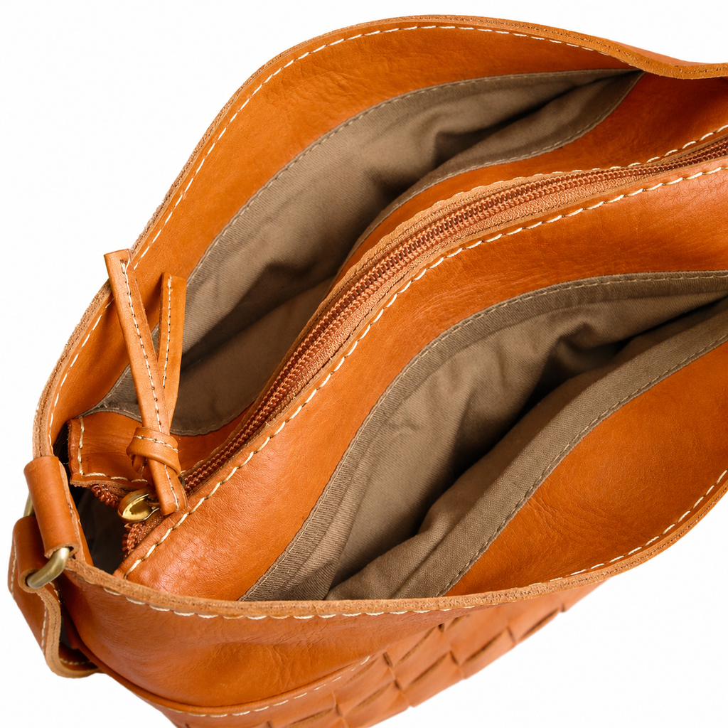 Terra Weave Leather Crossbody Bag