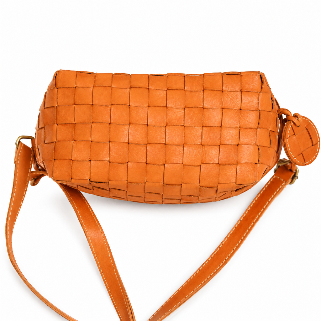 Terra Woven Leather Shoulder Bag