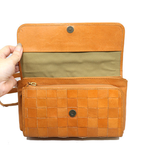 Terra Woven Leather Wallet Bag