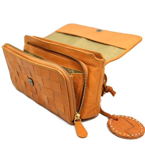 Terra Woven Leather Wallet Bag
