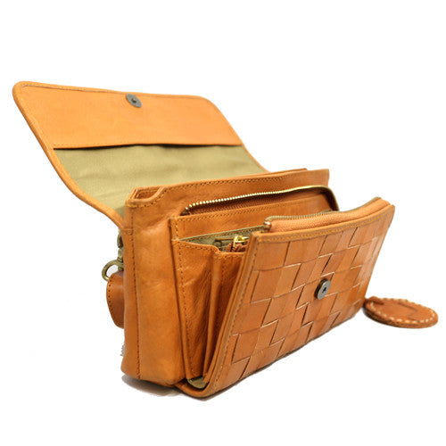 Terra Woven Leather Wallet Bag