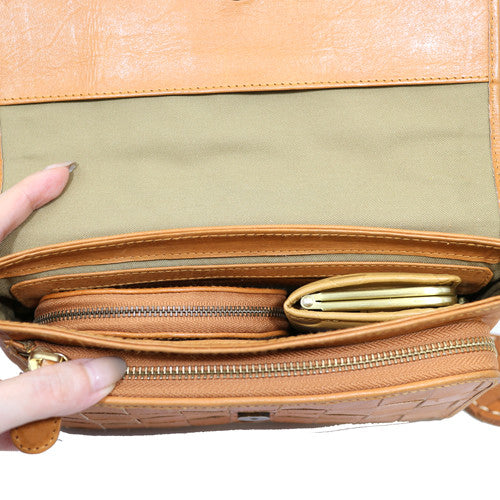 Terra Woven Leather Wallet Bag