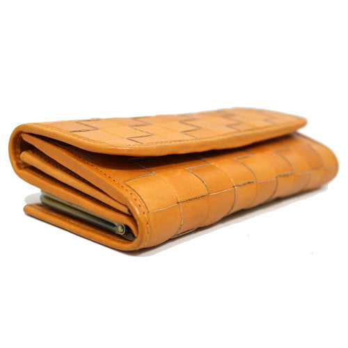 Terra Woven Kiss-Lock Leather Wallet