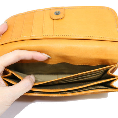Terra Woven Kiss-Lock Leather Wallet