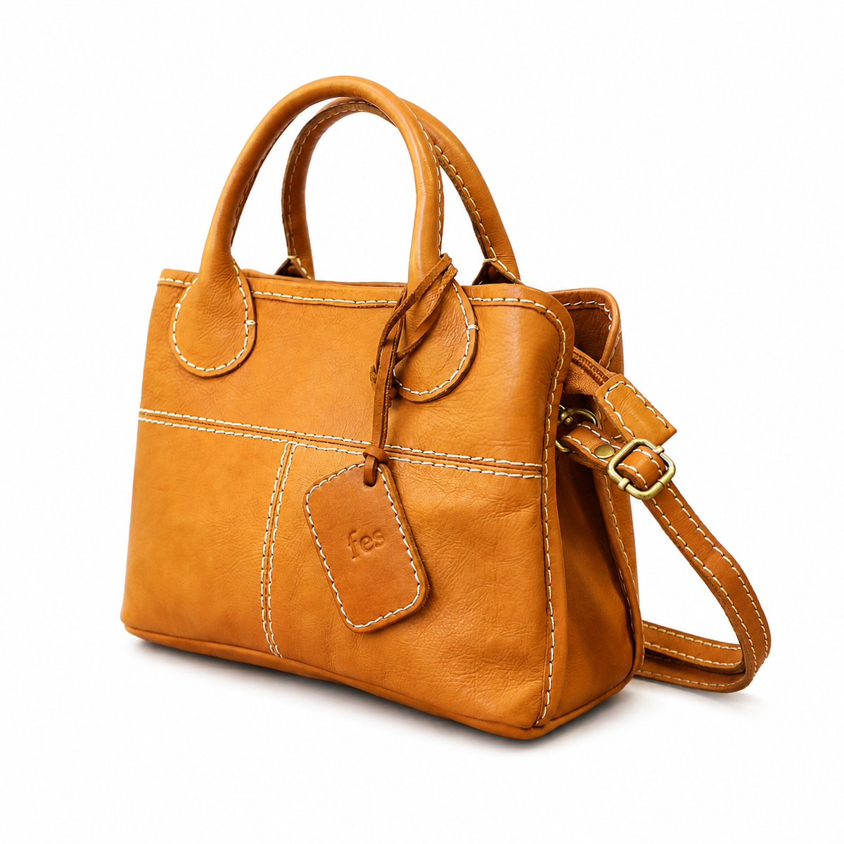 Terra Stitch Leather Handbag