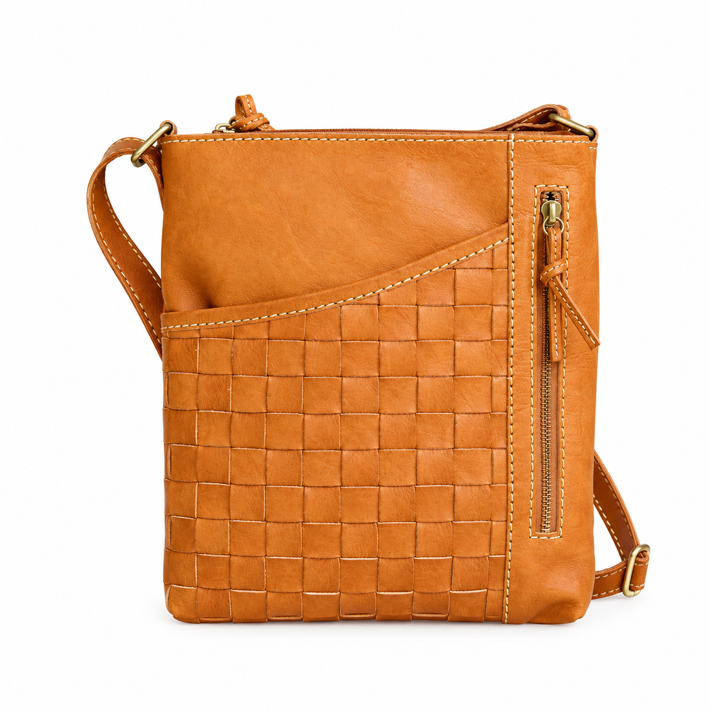 Terra Weave Leather Crossbody Bag