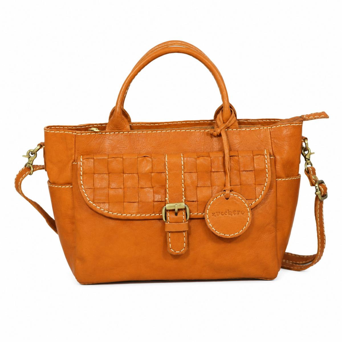 Terra Woven Buckle Leather Bag