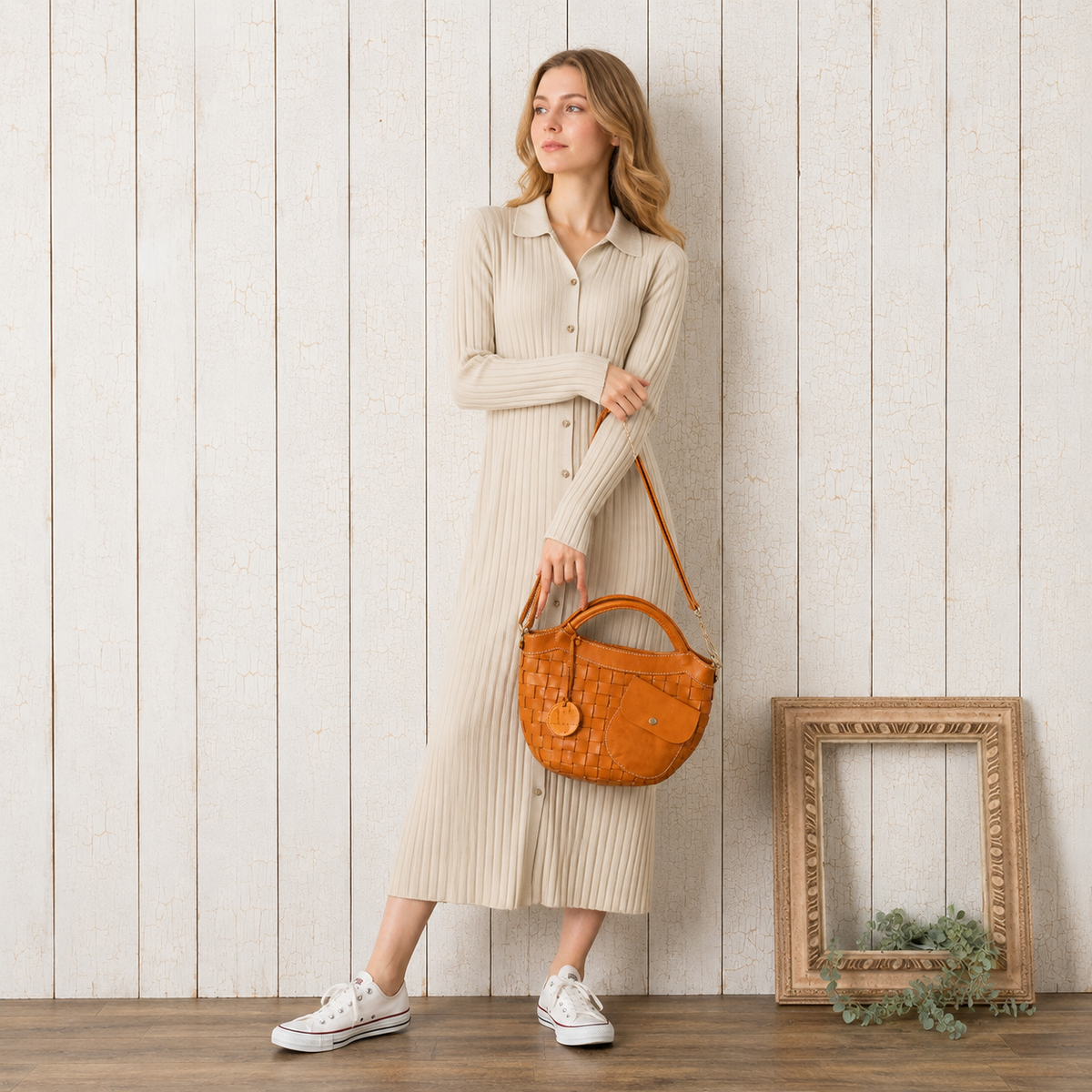 Terra Woven Leather Bag