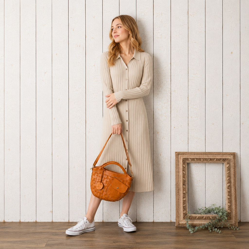 Terra Woven Leather Bag