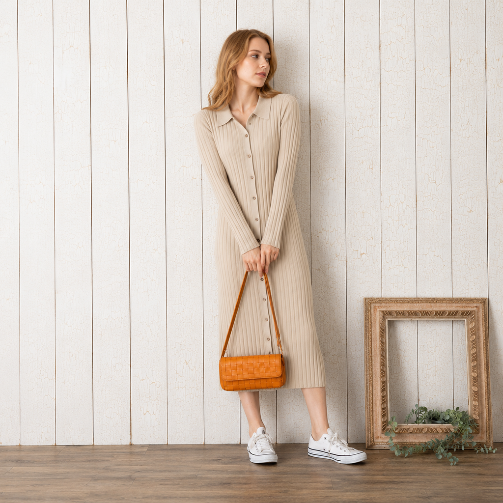 Terra Woven Leather Wallet Bag
