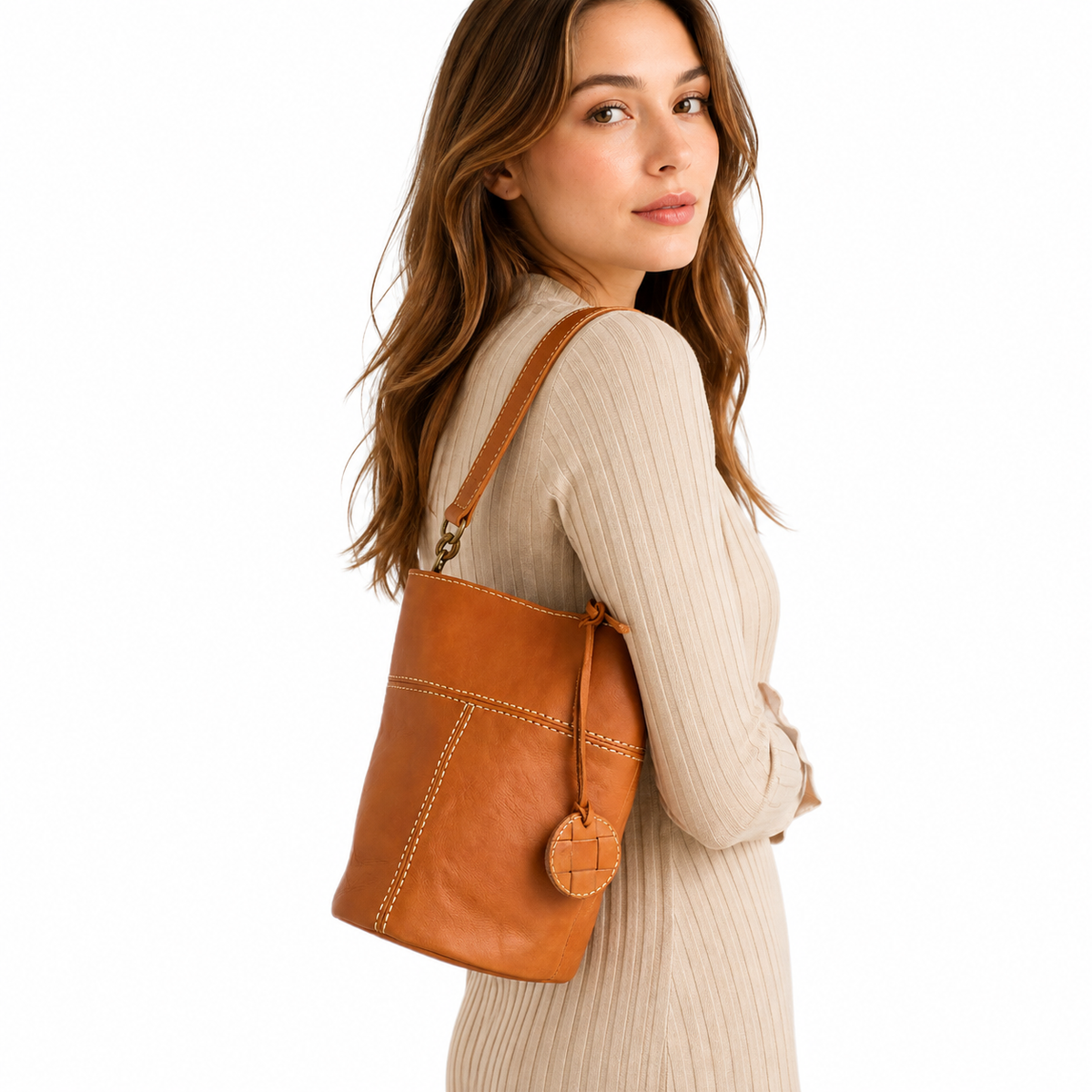 Terra Cylinder Leather 2-Way Bag