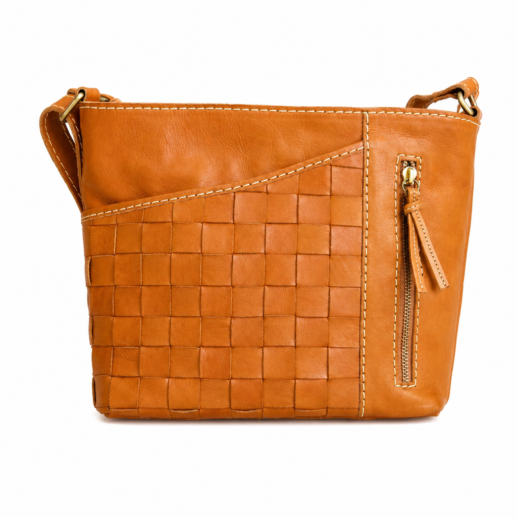Terra Weave Leather Crossbody Bag